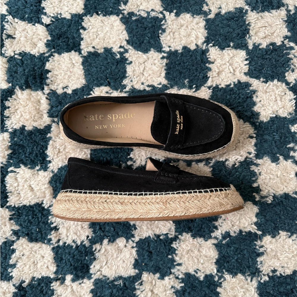 kate spade eastwell suede platform espadrille slip on loafers
